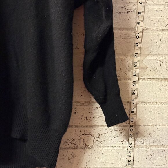 Vintage Eminent Black Wool Angora Sweater Tunic – Gold Stud & Button Med - Picture 4 of 11